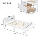 Full Bed with Footboard Bench 2 drawers White - Image 6
