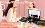 Portable makeup case with LED mirror and brush holder - Image 3