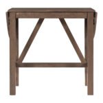 Wooden Counter Height Drop Leaf Dining Table with 2 Upholstered Chairs - Image 11