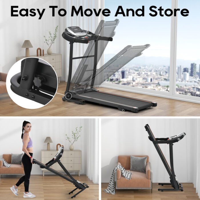 Folding treadmill with pulse sensor and silent brushless motor (2.5-HP) - Image 16