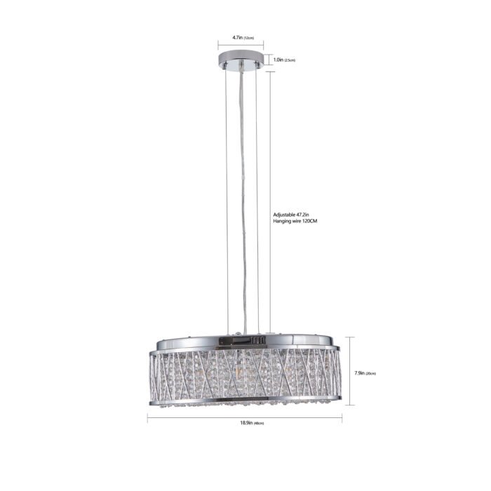 Crystal Pendant Circular Ceiling Light Fixture - Image 10