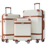 3 Piece Set Hardshell Lightweight Spinner Luggage with TSA Lock (20/24/28) White - Image 9
