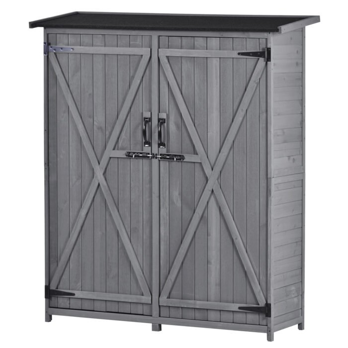 Outdoor Wooden Storage Shed with Waterproof Asphalt Roof - Image 10