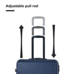 3 Piece Luggage Sets ABS Lightweight Suitcase with Two Hooks, Spinner Wheels, TSA Lock, (20/24/28) Navy - Image 3