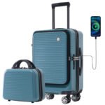 Carry-on Lightweight Luggage 20 Inch Front Open Luggage Suitcase with Front Pocket and USB Port - Image 10