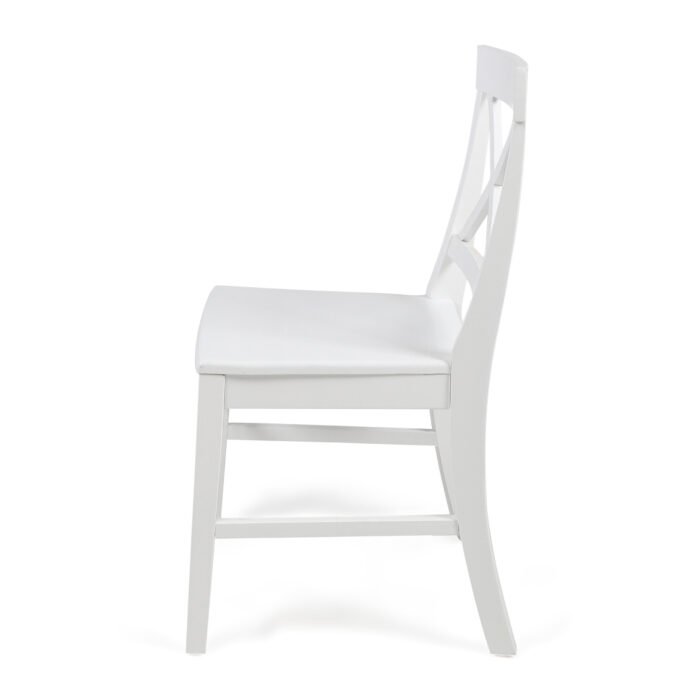 Roshan Farmhouse Acacia Wood Dining Chairs, White (Set of 2) - Image 7
