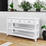 Retro Design Entrance Console with Two Open Shelves