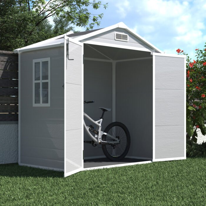 Resin Weather Resistant Outdoor Storage Shed with Floor (6'x4.4') - Image 4
