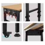 Adjustable worktable with power socket and wheels (72x24inch) - Image 4