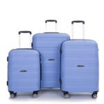 3 Piece Set Hardshell PP Luggage Sets Lightweight with TSA Lock (20/24/28) Blue - Image 2