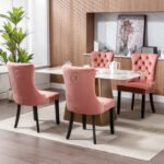 High-end Tufted Solid Wood Contemporary Velvet Upholstered Dining Chair (Set of 2) - Image 3