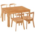 5-piece expandable dining table set with wheels and 4 dining chairs - Image 11