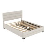 Queen Upholstered Platform Bed with Twin Size Trundle and Two Drawers - Image 11