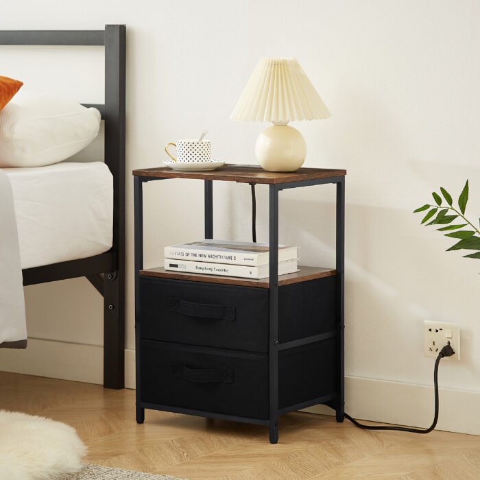 Nightstand with charging station and socket - Image 2