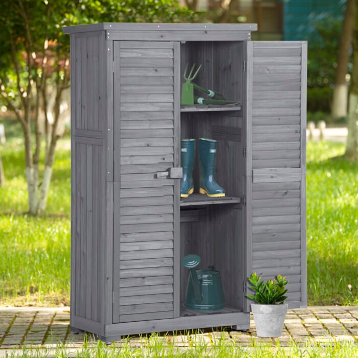 Wooden Garden Shed Patio Storage with Fir Wood - Image 3
