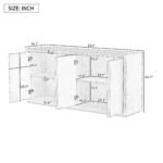 Four-Door U-Style Distinctive Cabinet Sideboard with Ash Veneer - Image 4