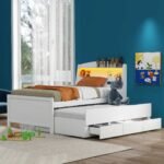 Twin Size Platform Bed with Drawers Storage and LED Headboard - Image 3