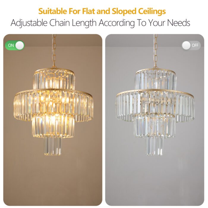 Crystal Chandelier Lights Fixture Hanging Pendant - Image 8