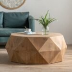 Three dimensional Embossed Wooden Pattern Design American Retro Coffee Table - Image 2