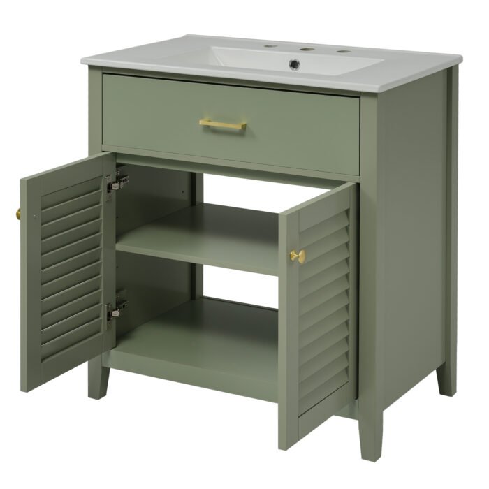 Bathroom Vanity with Ceramic Sink and Multifunctional  Storage - Image 16