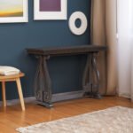 Farmhouse Style Entryway Table with Open Shelf and Sturdy Construction