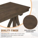 Farmhouse Style Entryway Table with Open Shelf and Sturdy Construction (Walnut) - Image 6