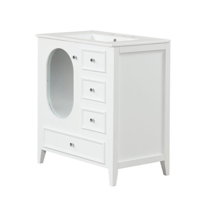 Bathroom Vanity with Sink with Three Drawers and Door - Image 11