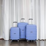 3 Piece Set Hardshell PP Luggage Sets Lightweight with TSA Lock (20/24/28) Blue