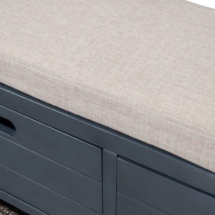 Storage Bench with Cushion, Removable Basket and 2 Drawers - Image 19