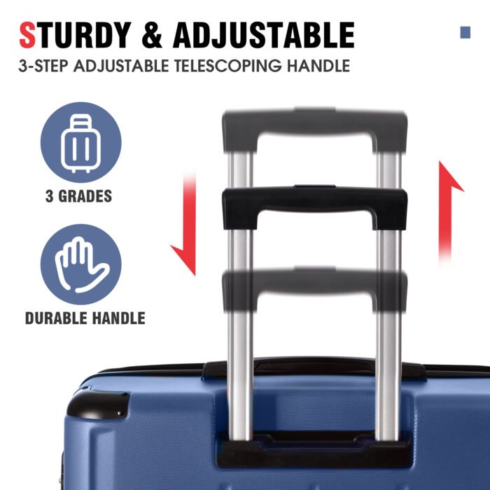 Hardshell Lightweight Luggage 3 Pcs Sets Spinner Suitcase with TSA Lock (20/24/28) - Image 4