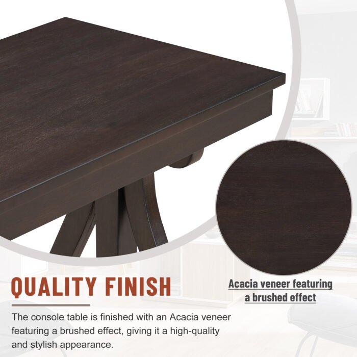 Farmhouse Style Entryway Table with Open Shelf and Sturdy Construction - Image 7