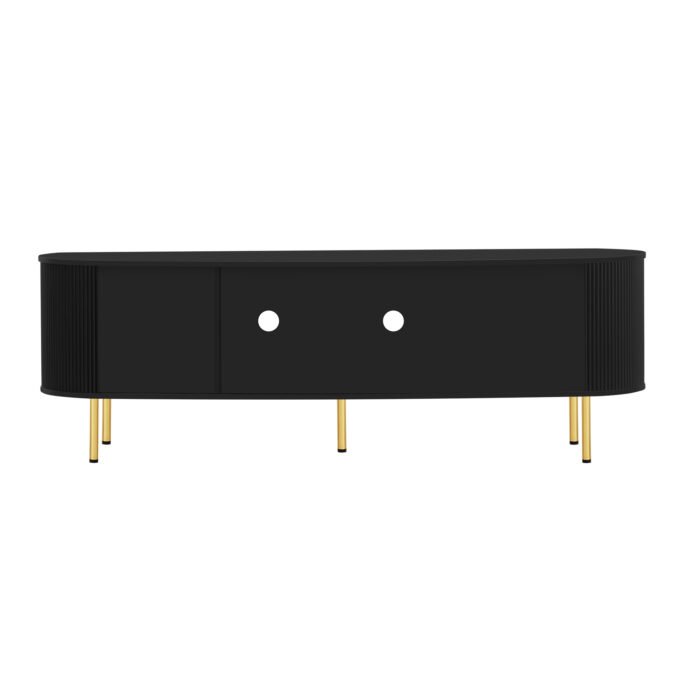 U-Can Modern TV Stand with 4 Cabinets and Metal Legs and Handles (up to 80 Inches) - Image 9