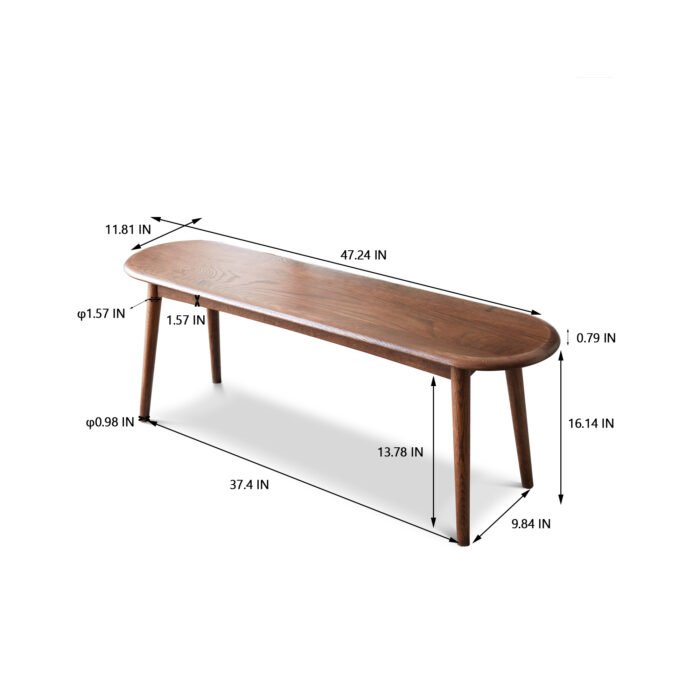 Natural Walnut Wooden for Dining Bench - Image 5