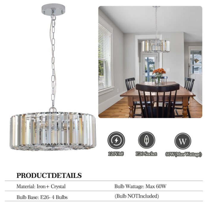 Crystal Round Chandelier for Living-Room - Image 3