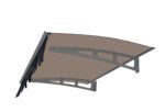 Door Window Awning made with Thick Crystal Solid Polycarbonate (W47″x D34″) Brown - Image 7