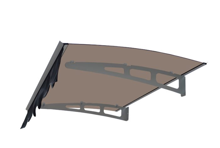 Door Window Awning made with Thick Crystal Solid Polycarbonate (W47″x D34″) Brown - Image 7