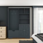 Multi-functional Coat Rack with Storage Shelves Drawers and Bench