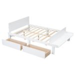 Full Bed with Footboard Bench 2 drawers White - Image 2