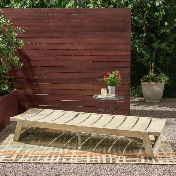 Maki Acacia Wooden Sunbed - Image 3