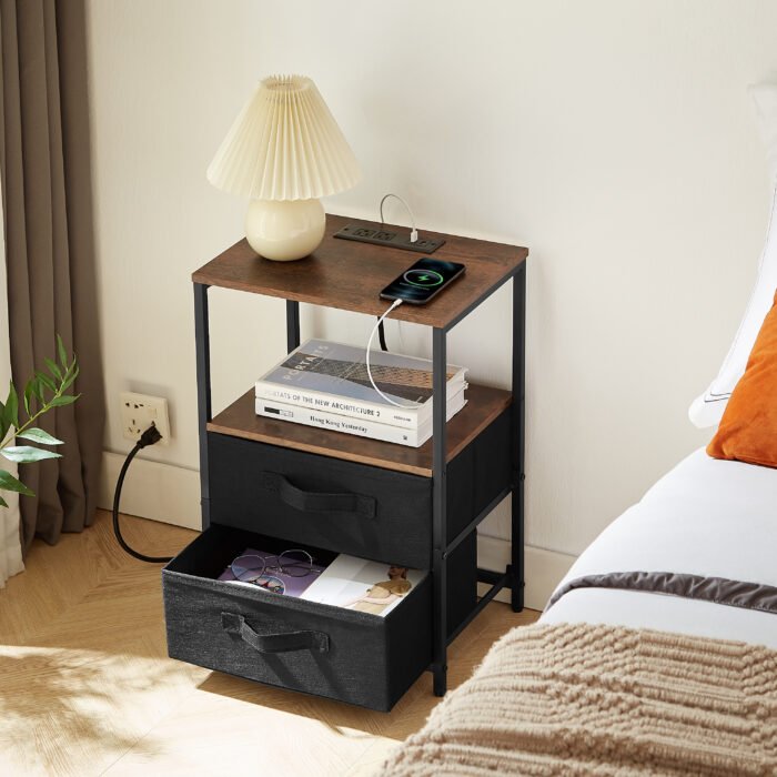 Nightstand with charging station and socket - Image 3