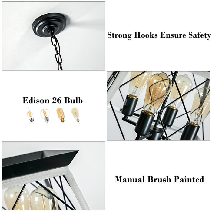 4-Light Farmhouse Chandeliers For Dining Room - Image 6