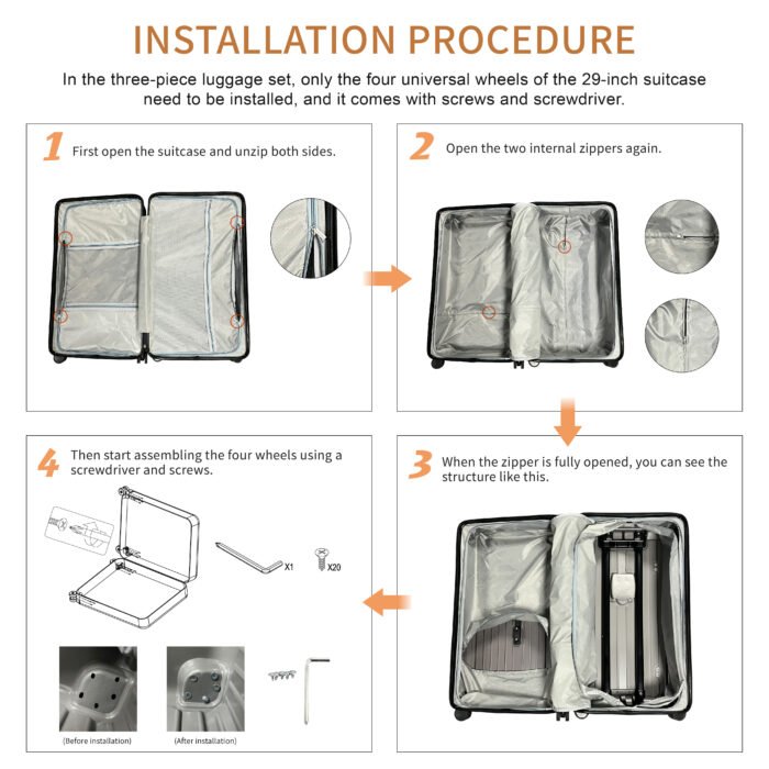 Durable Lightweight Luggage with Collapsible Cup Holder (20″/24″/29″/Travel Bag) - Image 13