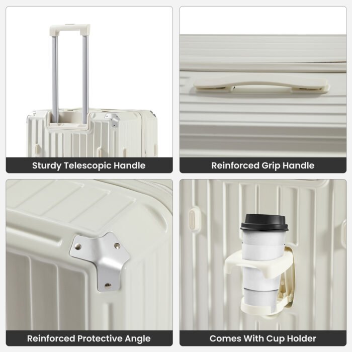 Durable Lightweight Luggage with Collapsible Cup Holder (20″/24″/29″/Travel Bag) - Image 5