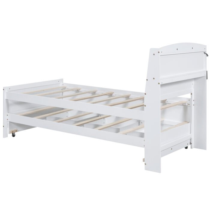 Twin Size Platform Bed with Drawers Storage and LED Headboard - Image 6