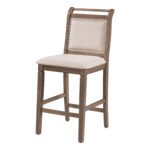 Wooden Counter Height Drop Leaf Dining Table with 2 Upholstered Chairs - Image 24