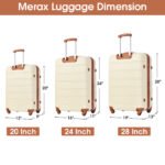 Antique White 3 Piece Luggage Set Hardside Spinner Suitcase (20/24/28) - Image 2