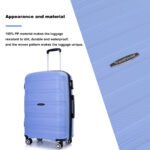 3 Piece Set Hardshell PP Luggage Sets Lightweight with TSA Lock (20/24/28) Blue - Image 4