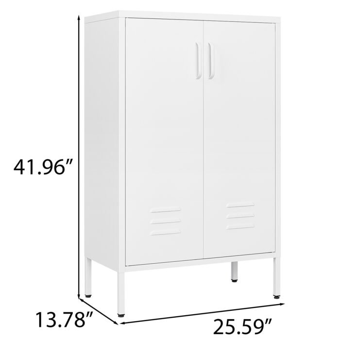 Steel storage cabinet with double doors and 2 movable partitions - Image 9