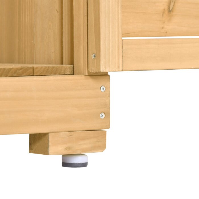 Wooden Garden Shed Patio Storage with Natural Wood Color - Image 17