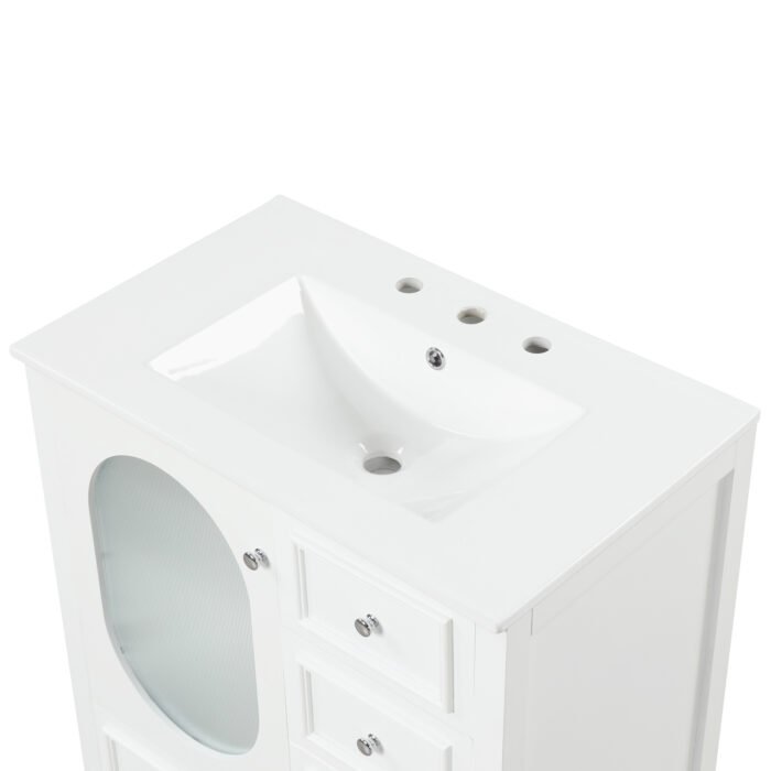 Bathroom Vanity with Sink with Three Drawers and Door - Image 22